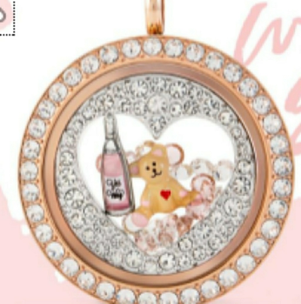 Vintage Rose Gold Teddy Love Living Locket